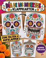 Vorschau - Interaktives Material - Día de los Muertos – 8 gruselige Klappkarten zum Ausmalen - Deckblatt
