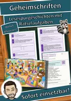 Vorschau - Arbeitsblätter - Geheimschriften – Nachrichten verschlüsseln und entschlüsseln – Lesespurgeschichte mit Rätselaufgaben (Klasse 3) - Deckblatt