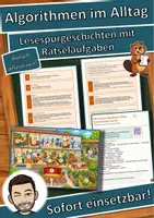 Vorschau - Arbeitsblätter - Algorithmen im Alltag – Schritt für Schritt zum Ziel – Lesespurgeschichte mit Rätselaufgaben (Klasse 5) - Deckblatt