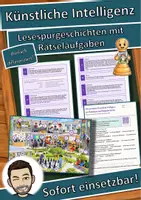 Vorschau - Arbeitsblätter - Künstliche Intelligenz – wie Maschinen aus Beispielen lernen – Lesespurgeschichte mit Rätselaufgaben (Klasse 9) - Deckblatt