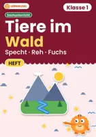 Vorschau - Arbeitsblätter - Tiere im Wald Klasse 1 | Sachunterricht Übungsheft | 3 Niveaus mit Lösungen - Deckblatt