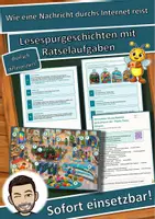 Vorschau - Arbeitsblätter - Wie eine Nachricht durchs Internet reist – Pakete, Router, Adressen – Lesespurgeschichte mit Rätselaufgaben (Klasse 6) - Deckblatt
