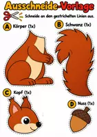 Vorschau - Arbeitsblätter - Bastelanleitung Eichhörnchen - Basteln, Bastelvorlage, Herbstbasteln Kunst Klasse 1-2 - Seite 2