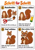Vorschau - Arbeitsblätter - Bastelanleitung Eichhörnchen - Basteln, Bastelvorlage, Herbstbasteln Kunst Klasse 1-2 - Seite 3