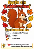 Vorschau - Arbeitsblätter - Bastelanleitung Eichhörnchen - Basteln, Bastelvorlage, Herbstbasteln Kunst Klasse 1-2 - Deckblatt