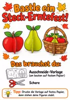 Vorschau - Arbeitsblätter - Bastelanleitung Erntefest - Basteln, Bastelvorlage, Herbstbasteln Kunst Klasse 1-2 - Seite 1