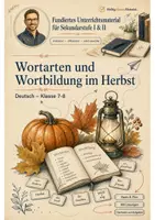 Vorschau - Unterrichtsreihen - Wortarten und Wortbildung im Herbst – Deutsch Klasse 7-8 - Deckblatt