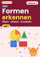 Vorschau - Arbeitsblätter - Formen erkennen Klasse 1 | Geometrie Übungsheft | 3 Niveaus mit Lösungen - Deckblatt