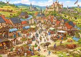 Vorschau - Poster - Mittelalter entdecken - Wimmelbild & Poster zur Geschichte des Menschen - Deckblatt