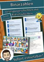 Vorschau - Arbeitsblätter - Binärzahlen – die Sprache der Computer aus 0 und 1 – Lesespurgeschichte mit Rätselaufgaben (Klasse 7) - Deckblatt