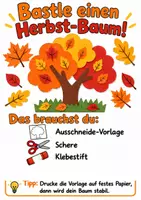 Vorschau - Arbeitsblätter - Bastelanleitung Herbstbaum - Herbstbasteln, Bastelvorlage, Basteln Kunst Klasse 1-2 - Deckblatt
