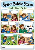 Vorschau - Arbeitsblätter - Picture Stories with Speech Bubbles - Deckblatt