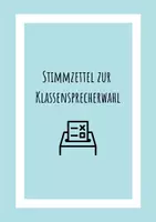 Vorschau - Anderer Materialtyp - Stimmzettel zur Klassensprecherwahl - Deckblatt