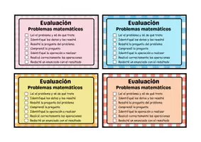 Vista previa - Refuerzo / NEE / Materiales de apoyo - Tarjetas educativas de evaluación de problemas matemáticos - página 1