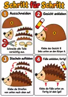 Vorschau - Arbeitsblätter - Bastelanleitung Herbst-Igel - Basteln, Bastelvorlage, Herbstbasteln Kunst Klasse 1-2 - Seite 3