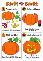 Vorschau - Arbeitsblätter - Bastelanleitung Kürbis - Basteln, Bastelvorlage, Herbstbasteln Kunst Klasse 1-2 - Seite 3