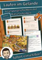 Vorschau - Arbeitsblätter - Laufen im Gelände – Crosslauf im Herbst – Lesespurgeschichte mit Rätselaufgaben (Klasse 7) - Deckblatt