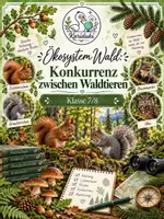 Vorschau - Arbeitsblätter - Ökosystem Wald: Konkurrenz zwischen Waldtieren – Arbeitsblatt mit Lösung | Klasse 7/8 - Deckblatt