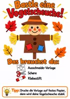Vorschau - Arbeitsblätter - Bastelanleitung Vogelscheuche - Basteln, Bastelvorlage, Herbstbasteln Kunst 1-2 - Seite 1