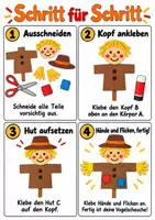 Vorschau - Arbeitsblätter - Bastelanleitung Vogelscheuche - Basteln, Bastelvorlage, Herbstbasteln Kunst 1-2 - Seite 3