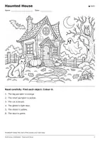 Vorschau - Arbeitsblätter - Halloween Read and Colour | 10 Bildwelten | Englisch Klasse 3–5 - Seite 1
