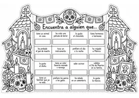 Vorschau - Arbeitsblätter - Día de los Muertos – Encuentra a alguien que… - Seite 1