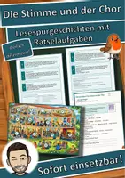 Vorschau - Arbeitsblätter - Die Stimme und der Chor – wie wir singen – Lesespurgeschichte mit Rätselaufgaben (Klasse 6) - Deckblatt