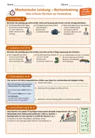 Vorschau - Unterrichtsreihen - Mechanische Leistung Rechentraining – Physik Sek I Arbeitsblätter inkl. Lösungen - Deckblatt