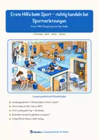 Vorschau - Arbeitsblätter - Erste Hilfe beim Sport – richtig handeln bei Sportverletzungen – Lesespurgeschichte mit Rätselaufgaben (Klasse 7) - Seite 1
