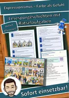 Vorschau - Arbeitsblätter - Expressionismus – Farbe als Gefühl – Lesespurgeschichte mit Rätselaufgaben (Klasse 10) - Deckblatt