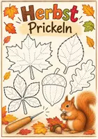Vorschau - Mal- und Bastelvorlagen - Herbstblätter prickeln - Ahorn, Eiche uvm. - Deckblatt