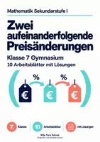 Vorschau - Arbeitsblätter - Zwei aufeinanderfolgende Preisänderungen - Deckblatt