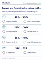 Vorschau - Arbeitsblätter - Prozent und Prozentpunkte unterscheiden - Seite 3