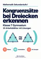 Vorschau - Arbeitsblätter - Kongruenzsätze bei Dreiecken erkennen - Deckblatt
