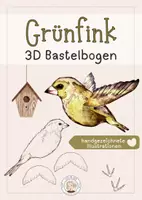 Vorschau - Mal- und Bastelvorlagen - Grünfink 3D Bastelbogen - Heimische Singvögel - Deckblatt