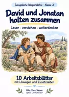 Vorschau - Arbeitsblätter - David und Jonatan halten zusammen | Religion Klasse 3 Arbeitsblätter | Evangelische Religionslehre | 10 Arbeitsblätter als PDF - Deckblatt