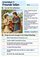 Vorschau - Arbeitsblätter - David und Jonatan halten zusammen | Religion Klasse 3 Arbeitsblätter | Evangelische Religionslehre | 10 Arbeitsblätter als PDF - Seite 2