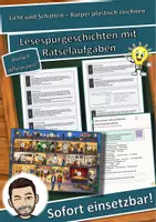 Vorschau - Arbeitsblätter - Licht und Schatten – Körper plastisch zeichnen – Lesespurgeschichte mit Rätselaufgaben (Klasse 8) - Deckblatt