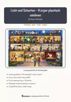 Vorschau - Arbeitsblätter - Licht und Schatten – Körper plastisch zeichnen – Lesespurgeschichte mit Rätselaufgaben (Klasse 8) - Seite 1