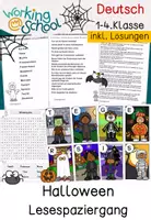 Vorschau - Arbeitsblätter - Lesespaziergang Halloween | Leseverstehen & Lesen | Herbst | Deutsch Klasse 1-4 | differenziert - Seite 1