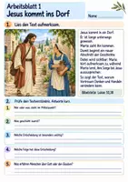 Vorschau - Arbeitsblätter - Maria und Marta hören Jesus zu | Religion Klasse 3 Arbeitsblätter | Evangelische Religionslehre | 10 Arbeitsblätter als PDF - Seite 1