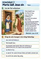 Vorschau - Arbeitsblätter - Maria und Marta hören Jesus zu | Religion Klasse 3 Arbeitsblätter | Evangelische Religionslehre | 10 Arbeitsblätter als PDF - Seite 2