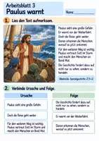 Vorschau - Arbeitsblätter - Paulus im Sturm | Religion Klasse 3 Arbeitsblätter | Evangelische Religionslehre | 10 Arbeitsblätter als PDF - Seite 3