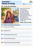 Vorschau - Arbeitsblätter - Hanna betet und dankt | Religion Klasse 3 Arbeitsblätter | Evangelische Religionslehre | 10 Arbeitsblätter als PDF - Seite 1