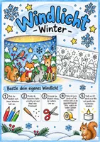 Vorschau - Mal- und Bastelvorlagen - Windlichter Weihnachten basteln Kunst Klasse 1 Klasse 2 Prickeln - Deckblatt