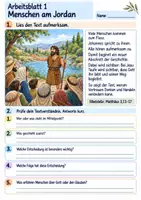 Vorschau - Arbeitsblätter - Jesus wird getauft | Religion Klasse 3 Arbeitsblätter | Evangelische Religionslehre | 10 Arbeitsblätter als PDF - Seite 1