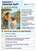 Vorschau - Arbeitsblätter - Jesus wird getauft | Religion Klasse 3 Arbeitsblätter | Evangelische Religionslehre | 10 Arbeitsblätter als PDF - Seite 2
