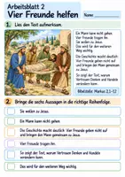 Vorschau - Arbeitsblätter - Vier Freunde bringen einen Mann zu Jesus | Religion Klasse 3 Arbeitsblätter | Evangelische Religionslehre | 10 Arbeitsblätter als PDF - Seite 2