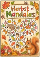 Vorschau - Mal- und Bastelvorlagen - Kreatives Eichhörnchen Mandala Herbst - Deckblatt