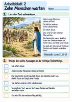 Vorschau - Arbeitsblätter - Einer kehrt zurück und dankt | Religion Klasse 3 Arbeitsblätter | Evangelische Religionslehre | 10 Arbeitsblätter als PDF - Seite 2
